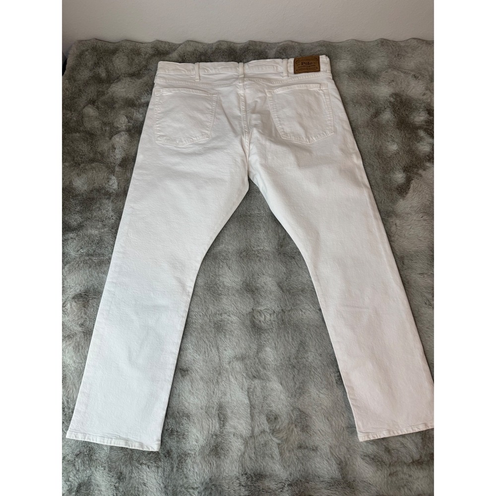 Polo Ralph Lauren Varick Slim Straight Jeans White Denim Mens 40x30-0639 - Picture 6 of 7
